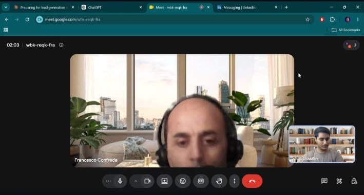 Real client meeting screenshot