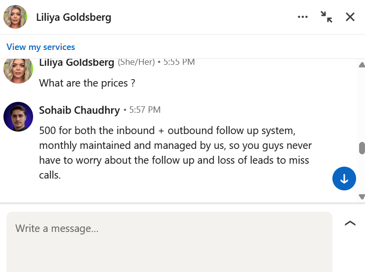 LinkedIn outreach result 1