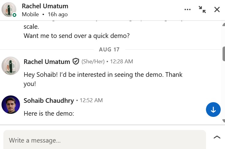LinkedIn outreach result 4
