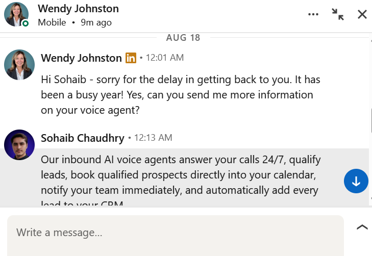 LinkedIn outreach result 9