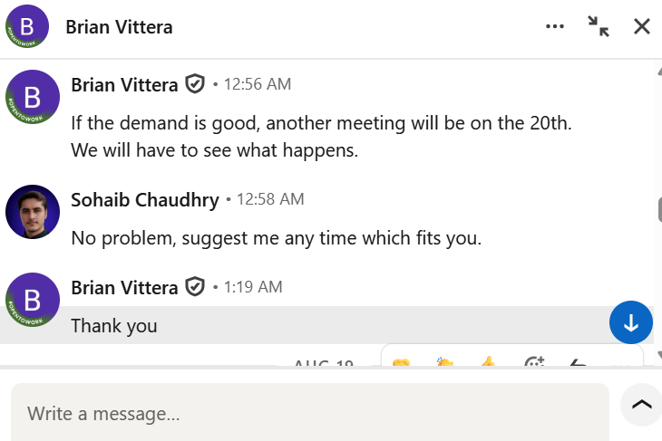 LinkedIn outreach result 10